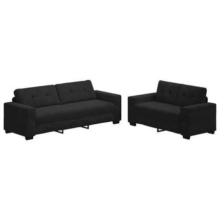 2-delt sofasæt med hynder sort fløjl
