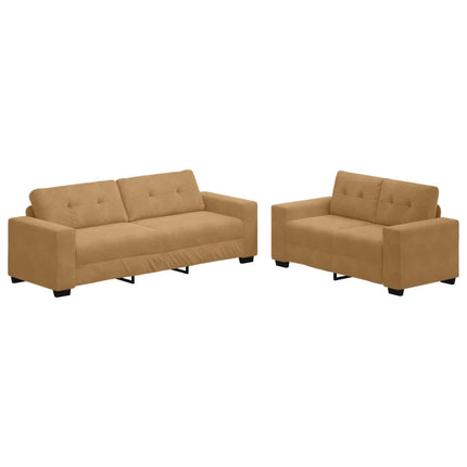 Sofa 2 stk. Brun Fløjl