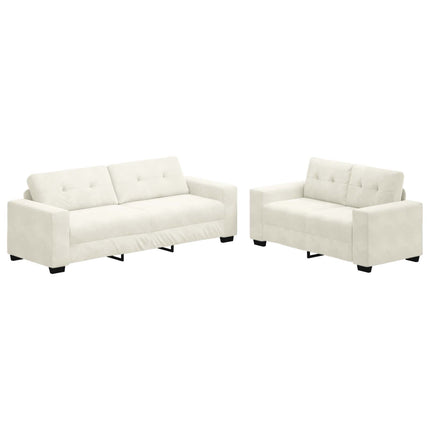 Sofa 2 stk. Cremefarvet Fløjl