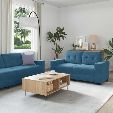 Sofa 2 stk. Blå Fløjl