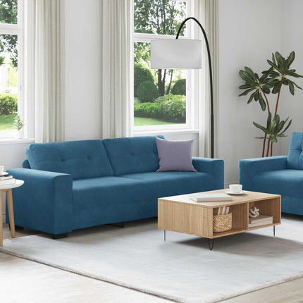 Sofa 2 stk. Blå Fløjl