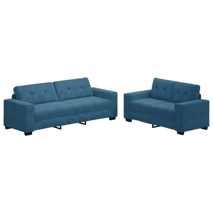 Sofa 2 stk. Blå Fløjl