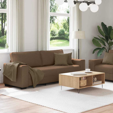 sofasæt 2 dele med hynder stof brun