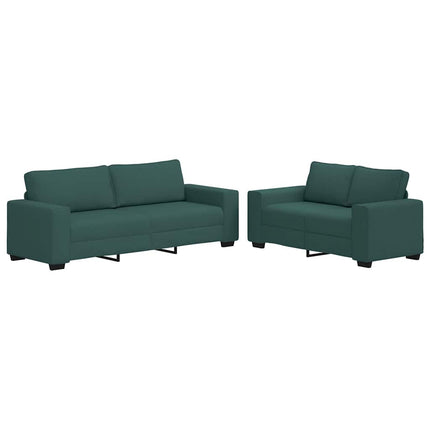 sofasæt 2 dele med hynder stof mørkegrøn