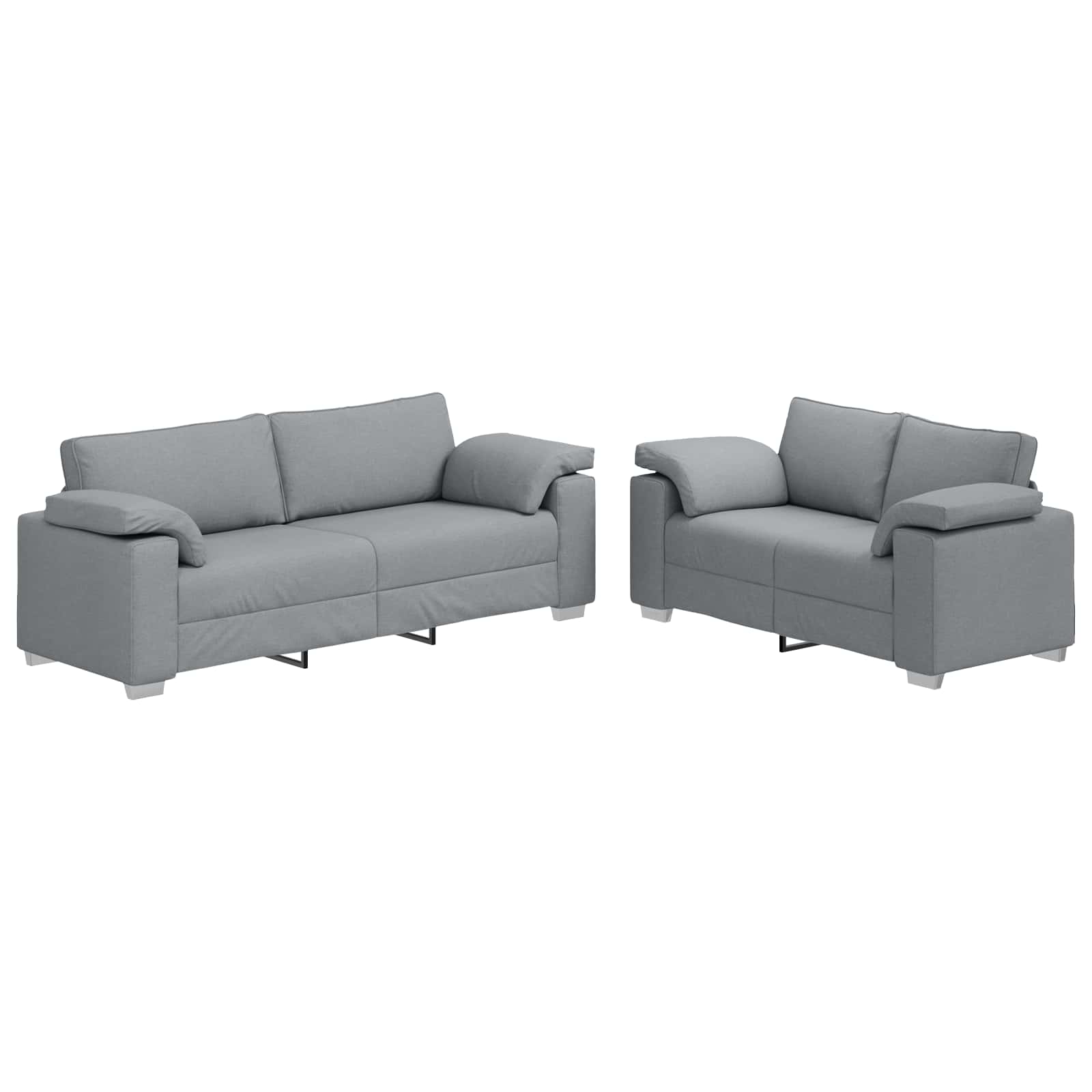 Sofa Sæt 2 pcs Lysegrå 219 x 77 x 82 cm Stof