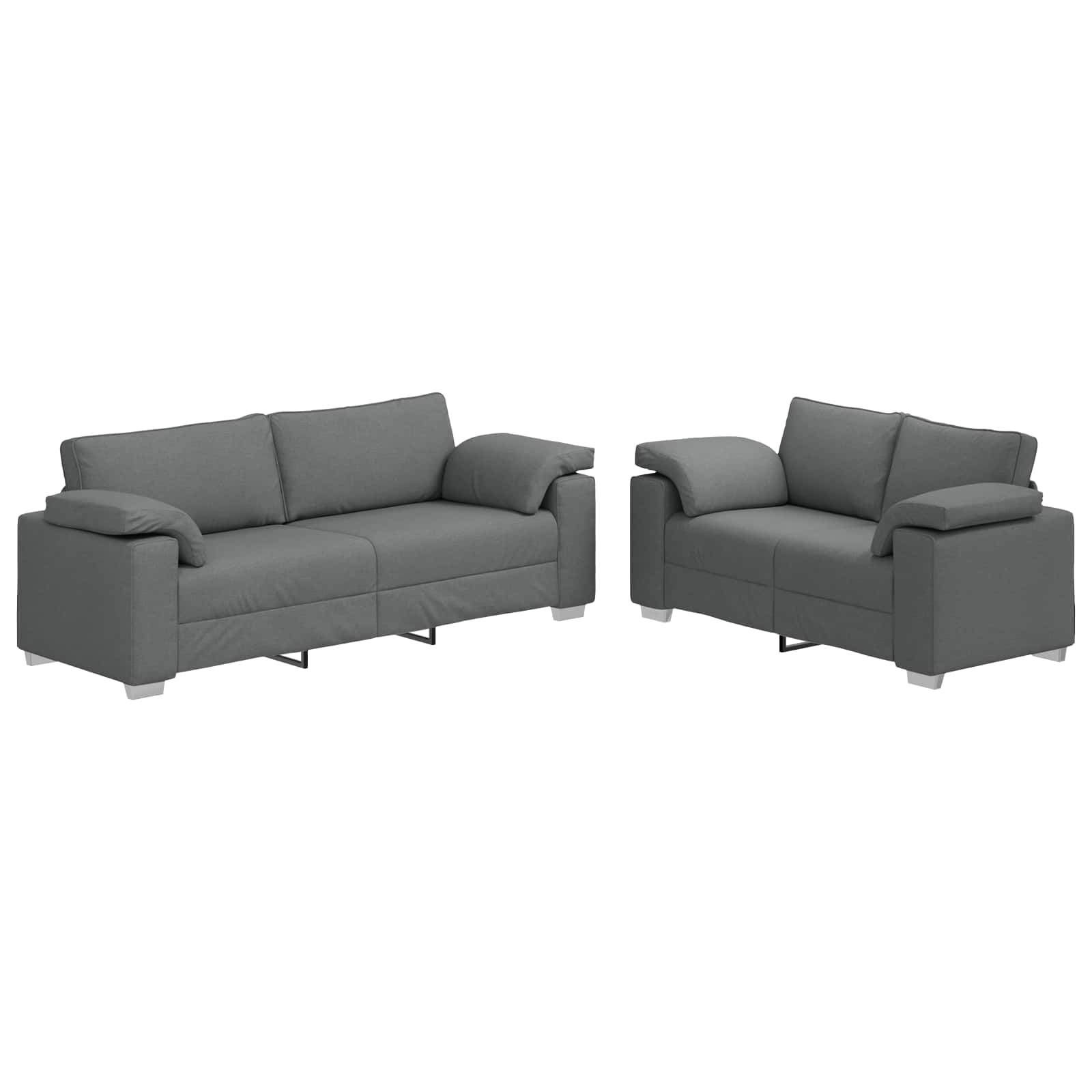 Sofa Sæt 2 pcs Mørkegrå 219 x 77 x 82 cm Stof