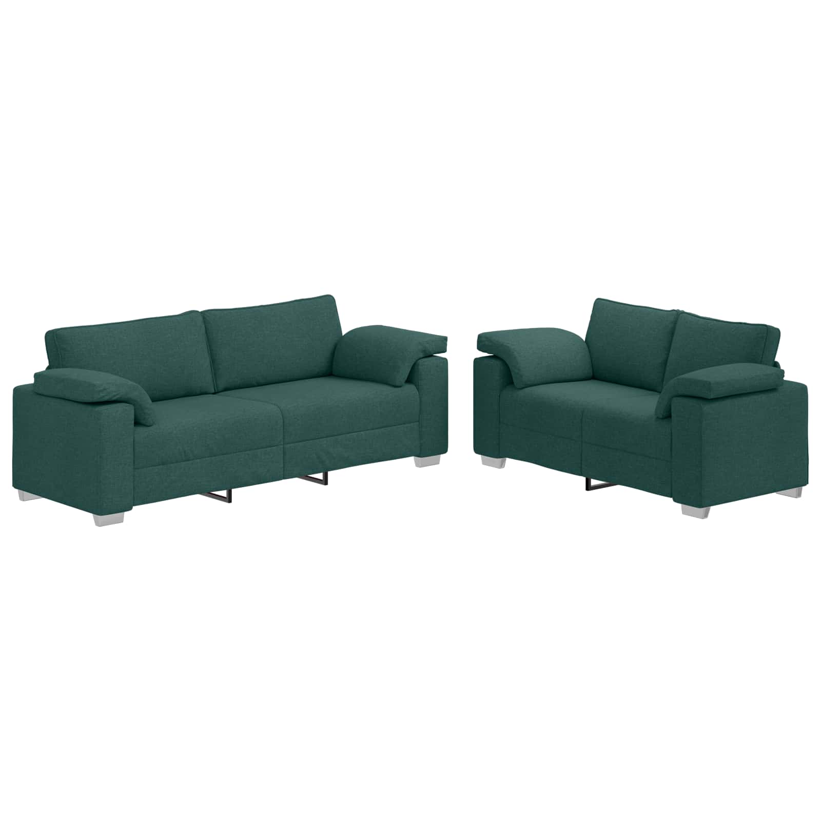 Sofa Sæt 2 pcs Mørkegrøn 219 x 77 x 82 cm Stof