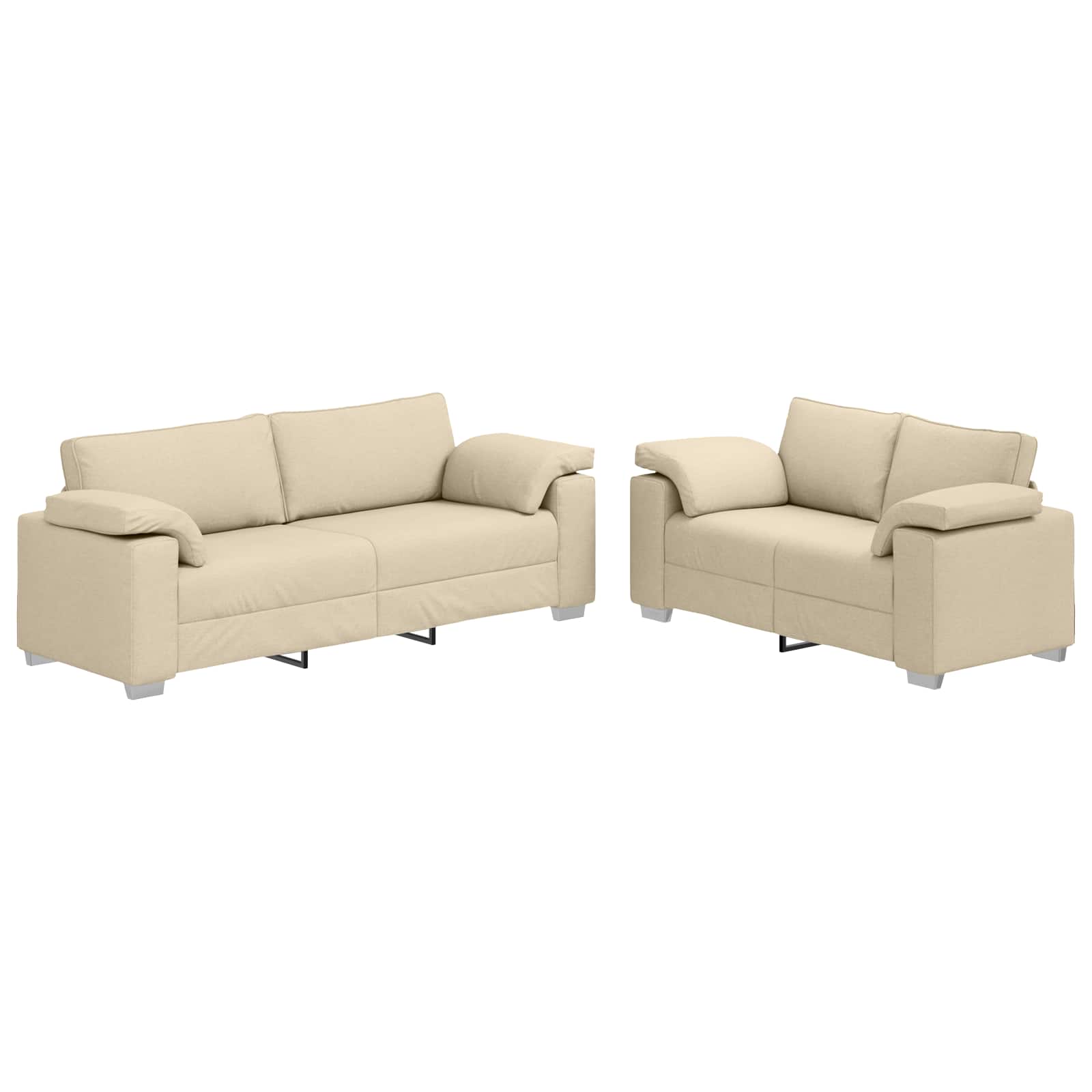 Sofa Sæt 2 pcs Creme 219 x 77 x 82 cm Stof