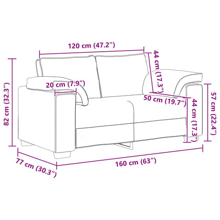 Sofa 2 pcs Skygrå 219 x 80 x 82 cm Stof