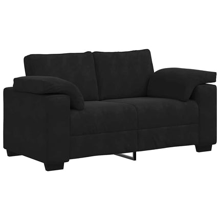 2-delt sofasæt med hynder sort fløjl