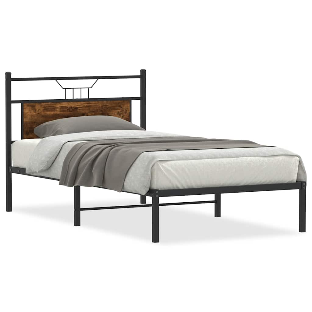 sengeramme uden madras 107x203 cm konstrueret træ røget eg