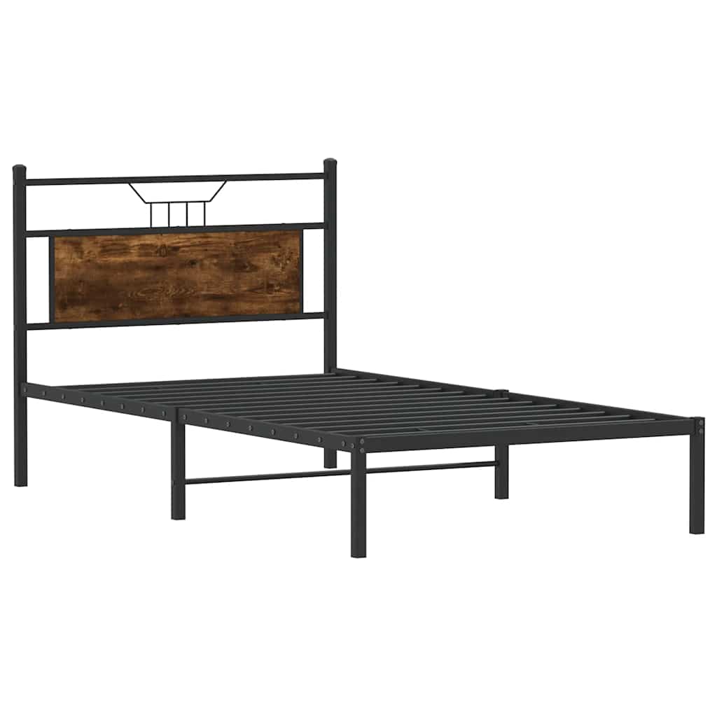 sengeramme uden madras 107x203 cm konstrueret træ røget eg