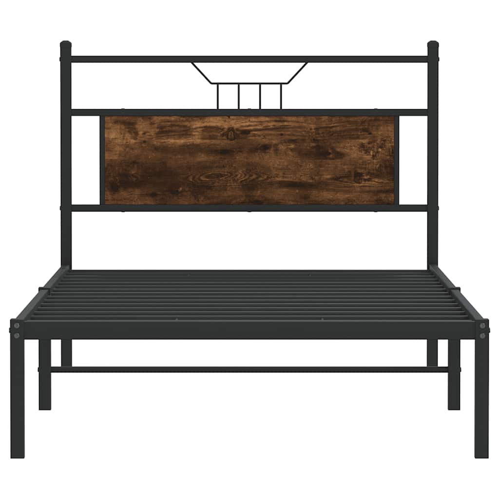 sengeramme uden madras 107x203 cm konstrueret træ røget eg