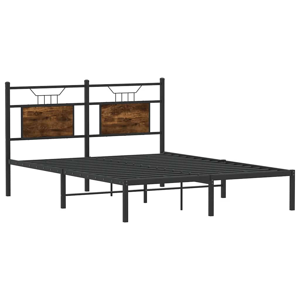 sengeramme 137x190 cm uden madras konstrueret træ røget eg