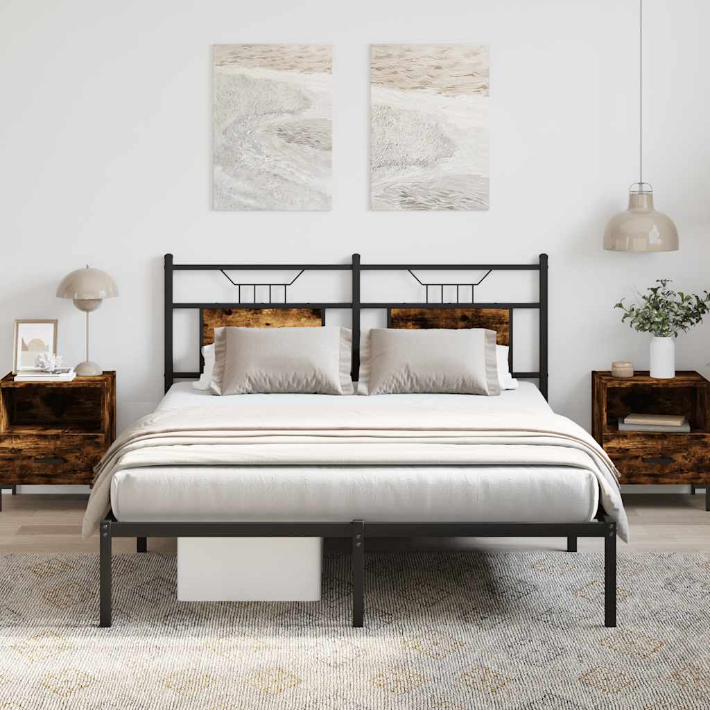 sengeramme 137x190 cm uden madras konstrueret træ røget eg