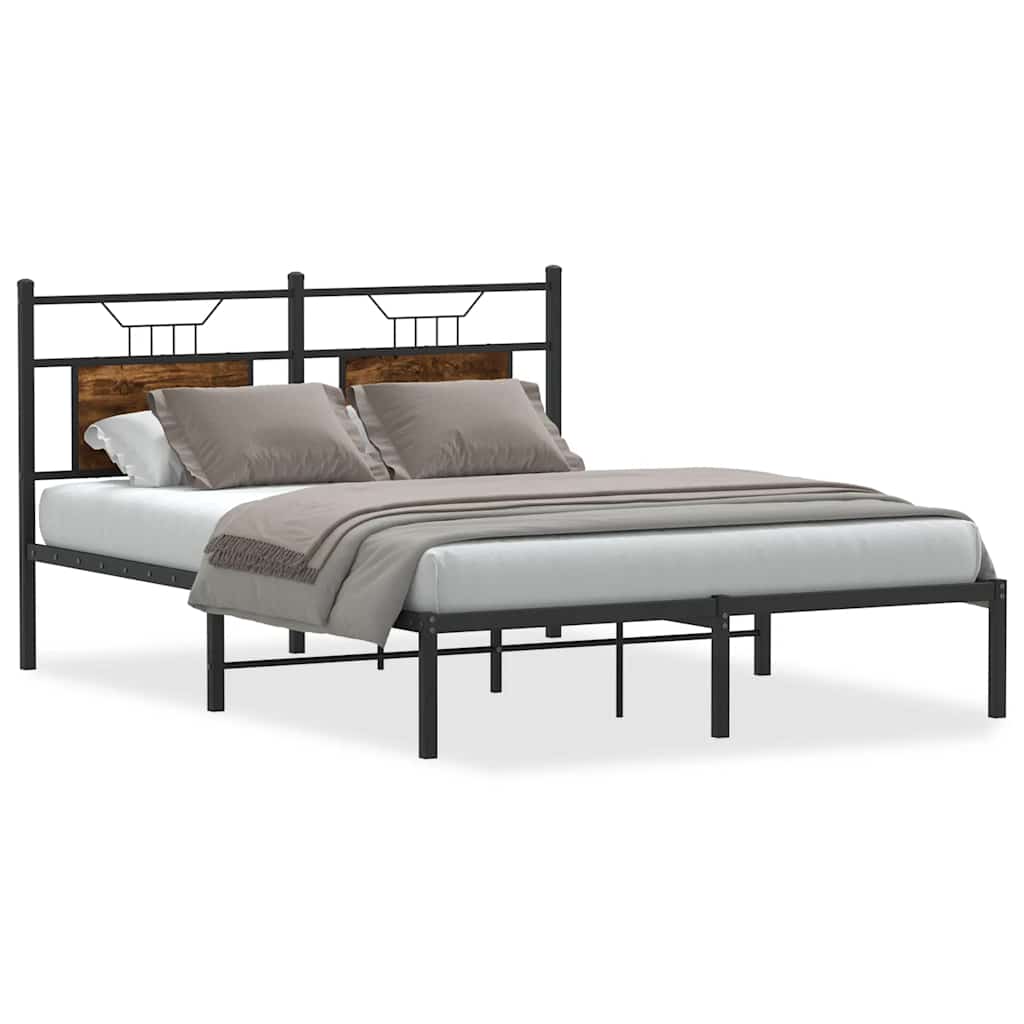 sengeramme 140x190 cm uden madras konstrueret træ røget eg