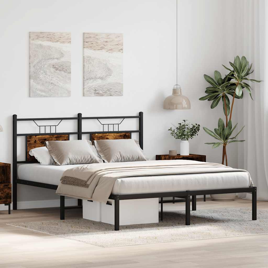 sengeramme 140x200 cm uden madras konstrueret træ røget eg