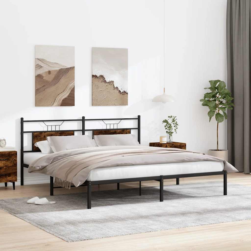 sengeramme uden madras 160x200 cm konstrueret træ røget eg