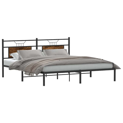 sengeramme uden madras 183x203 cm konstrueret træ røget eg