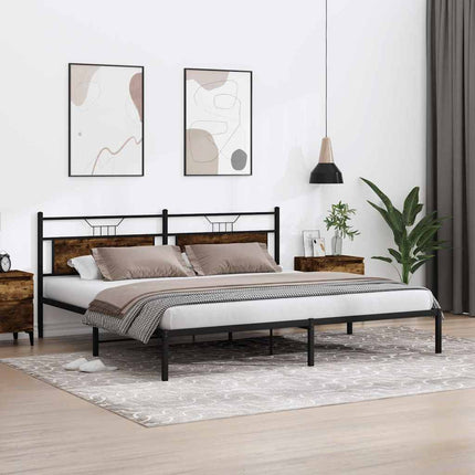 sengeramme uden madras 193x203 cm konstrueret træ røget eg