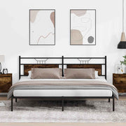 sengeramme uden madras 193x203 cm konstrueret træ røget eg