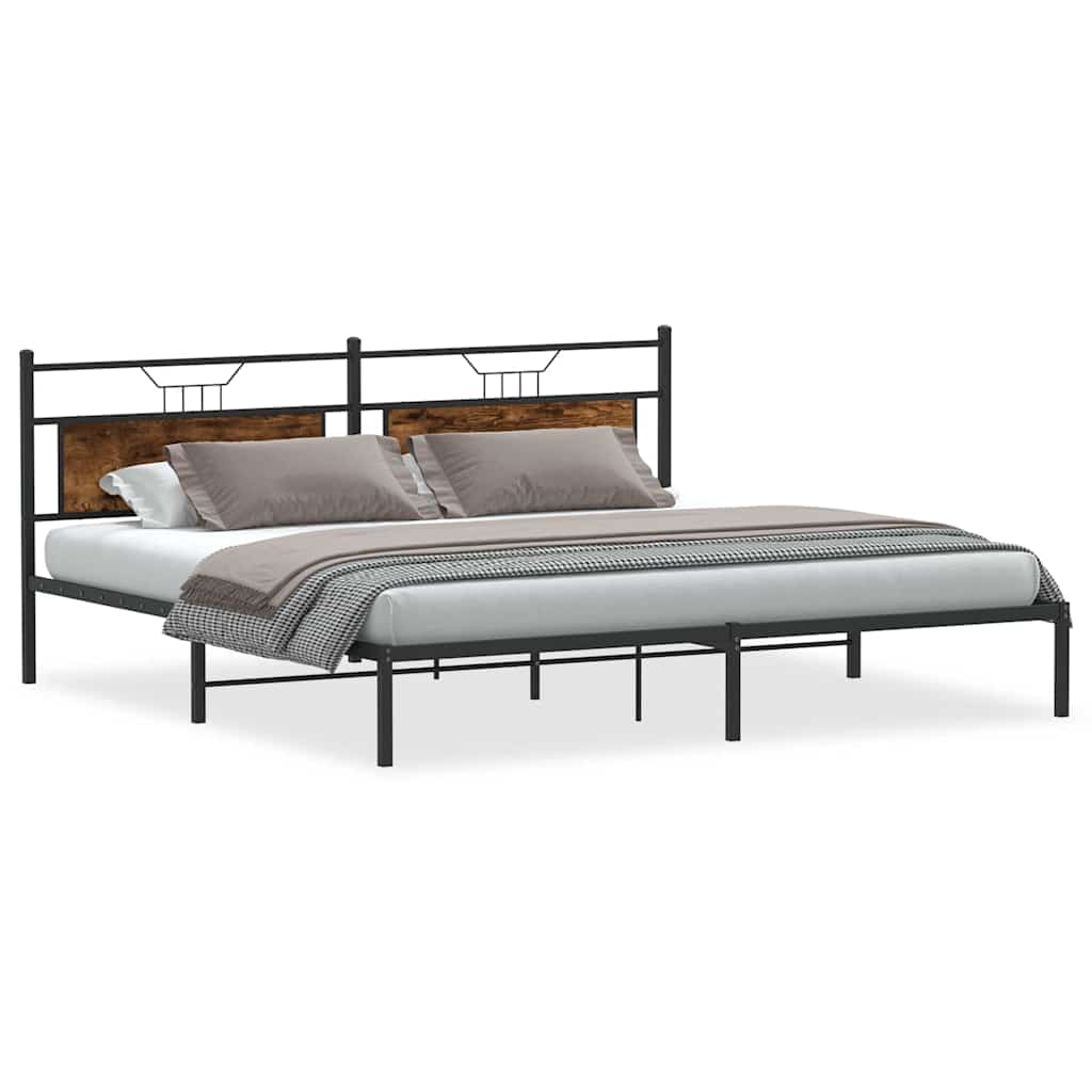 sengeramme uden madras 200x200 cm konstrueret træ røget eg