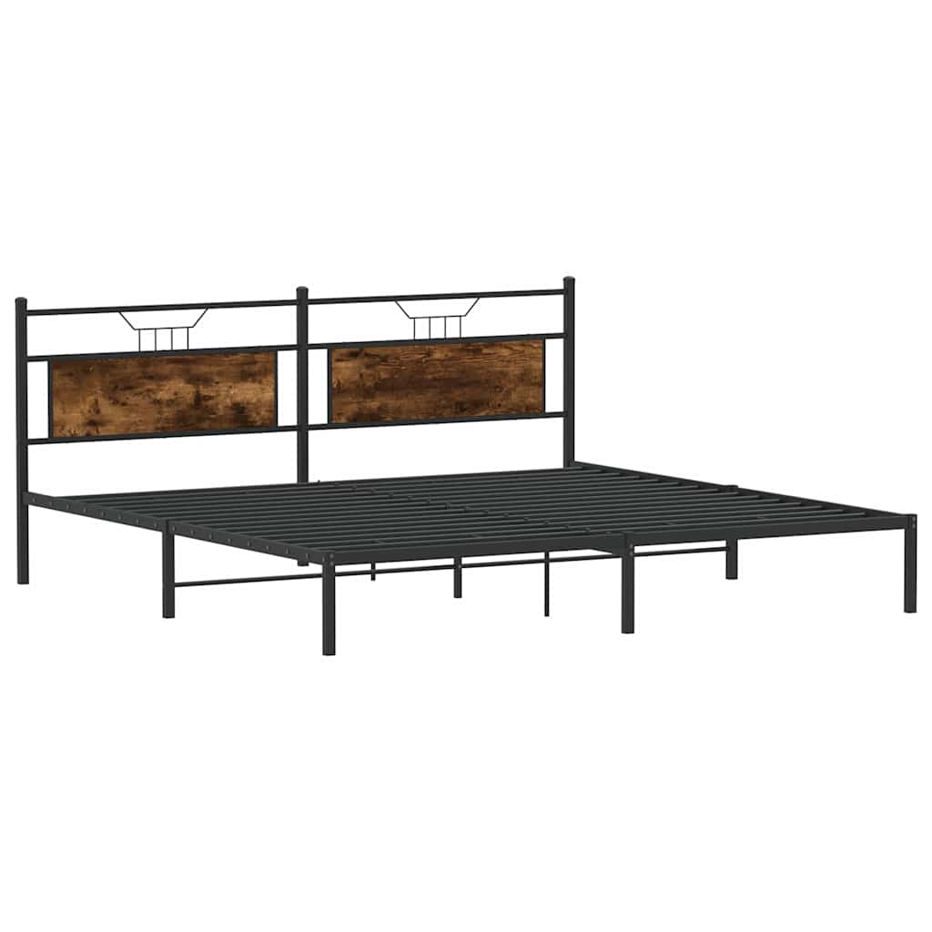 sengeramme uden madras 200x200 cm konstrueret træ røget eg