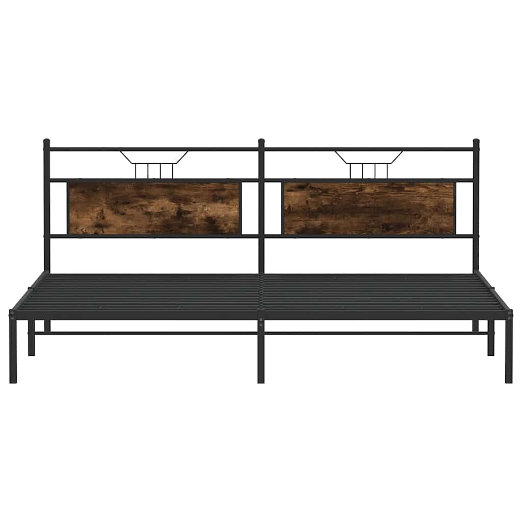 sengeramme uden madras 200x200 cm konstrueret træ røget eg