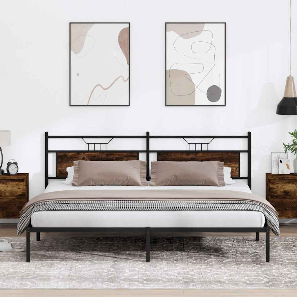 sengeramme uden madras 200x200 cm konstrueret træ røget eg