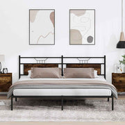 sengeramme uden madras 200x200 cm konstrueret træ røget eg
