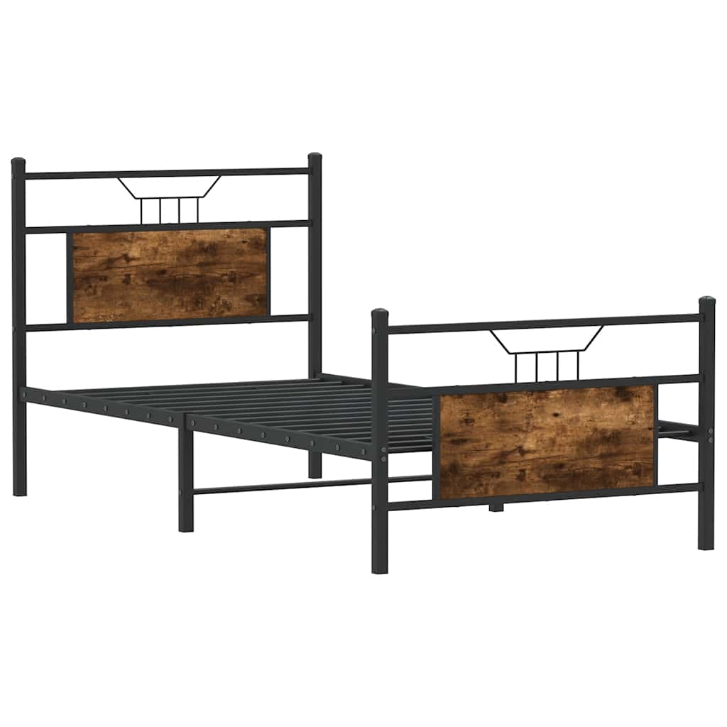 sengeramme 75x190 cm uden madras konstrueret træ røget eg