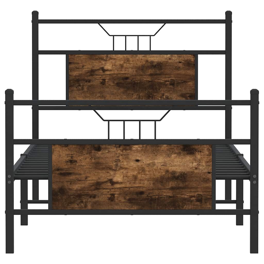 sengeramme 75x190 cm uden madras konstrueret træ røget eg