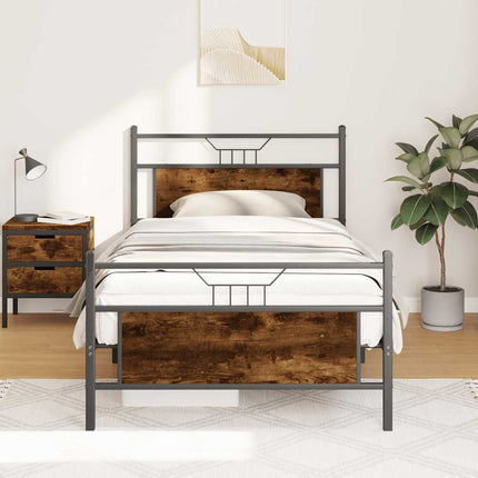 sengeramme 100x190 cm uden madras konstrueret træ røget eg