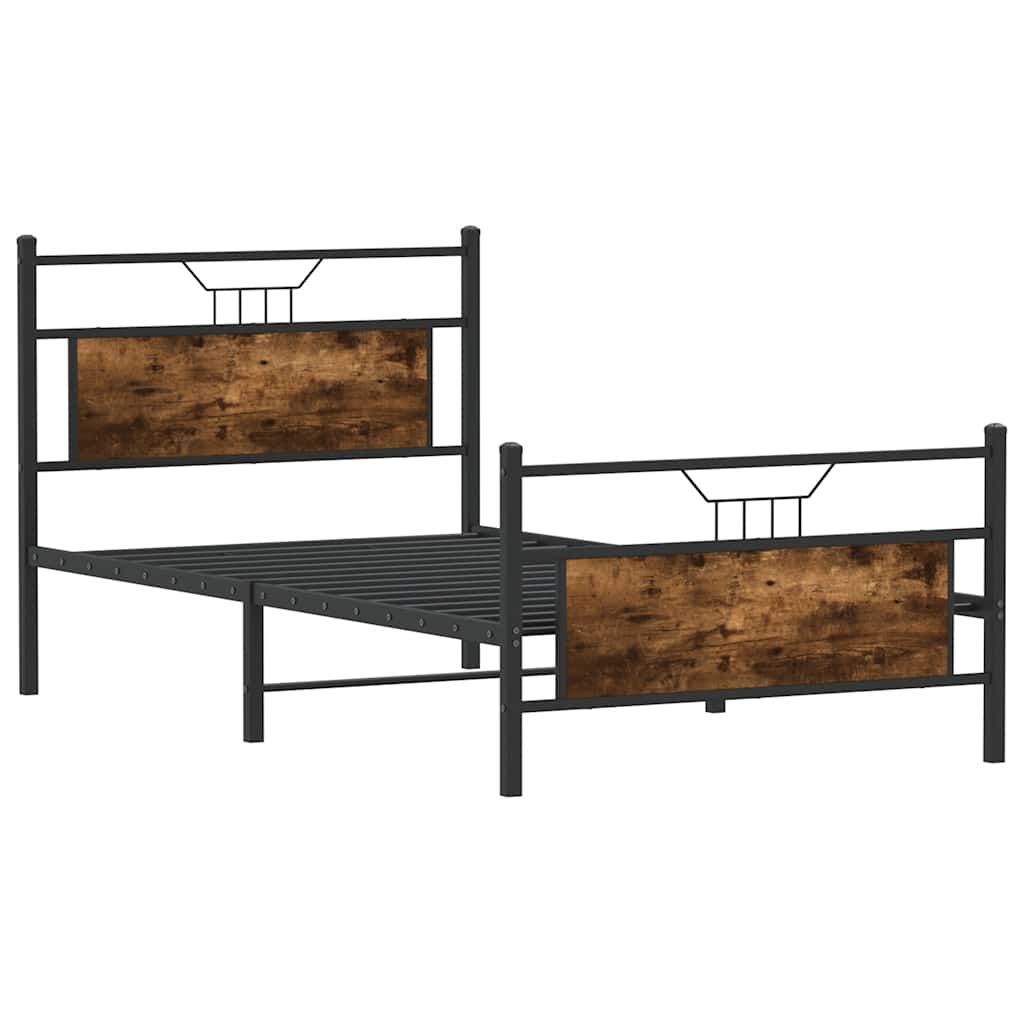 sengeramme uden madras 107x203 cm konstrueret træ røget eg