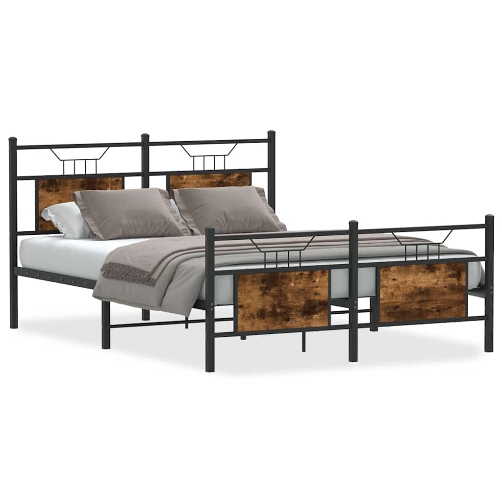 sengeramme 137x190 cm uden madras konstrueret træ røget eg