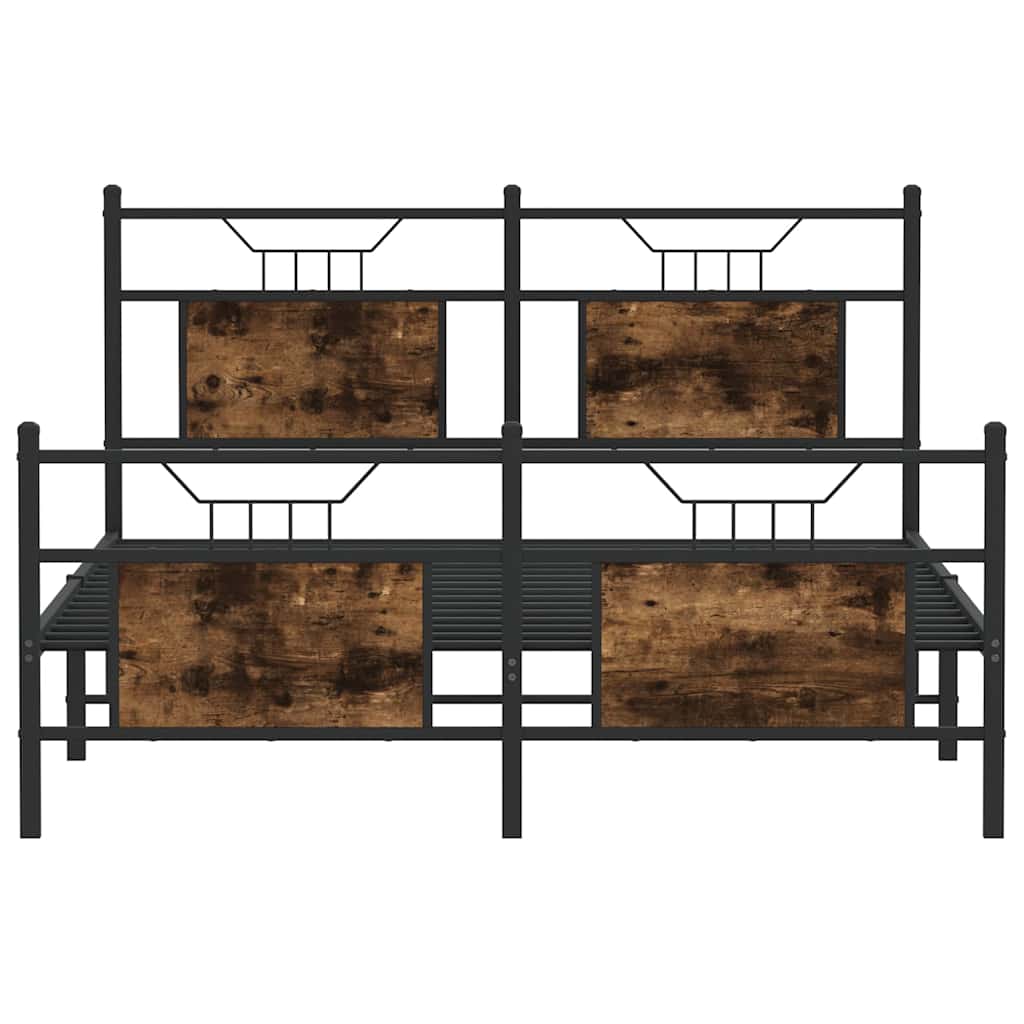 sengeramme 137x190 cm uden madras konstrueret træ røget eg
