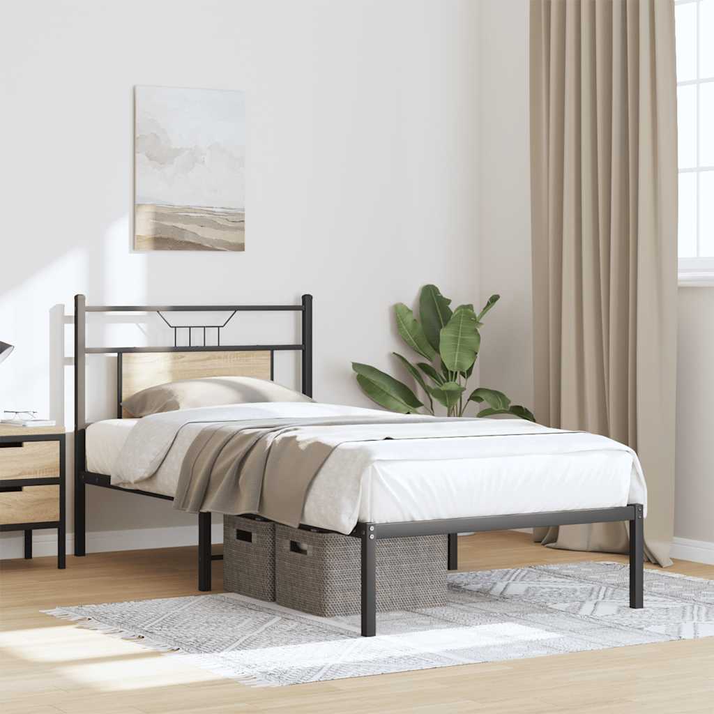 sengeramme 75x190 cm uden madras konstrueret træ sonoma-eg