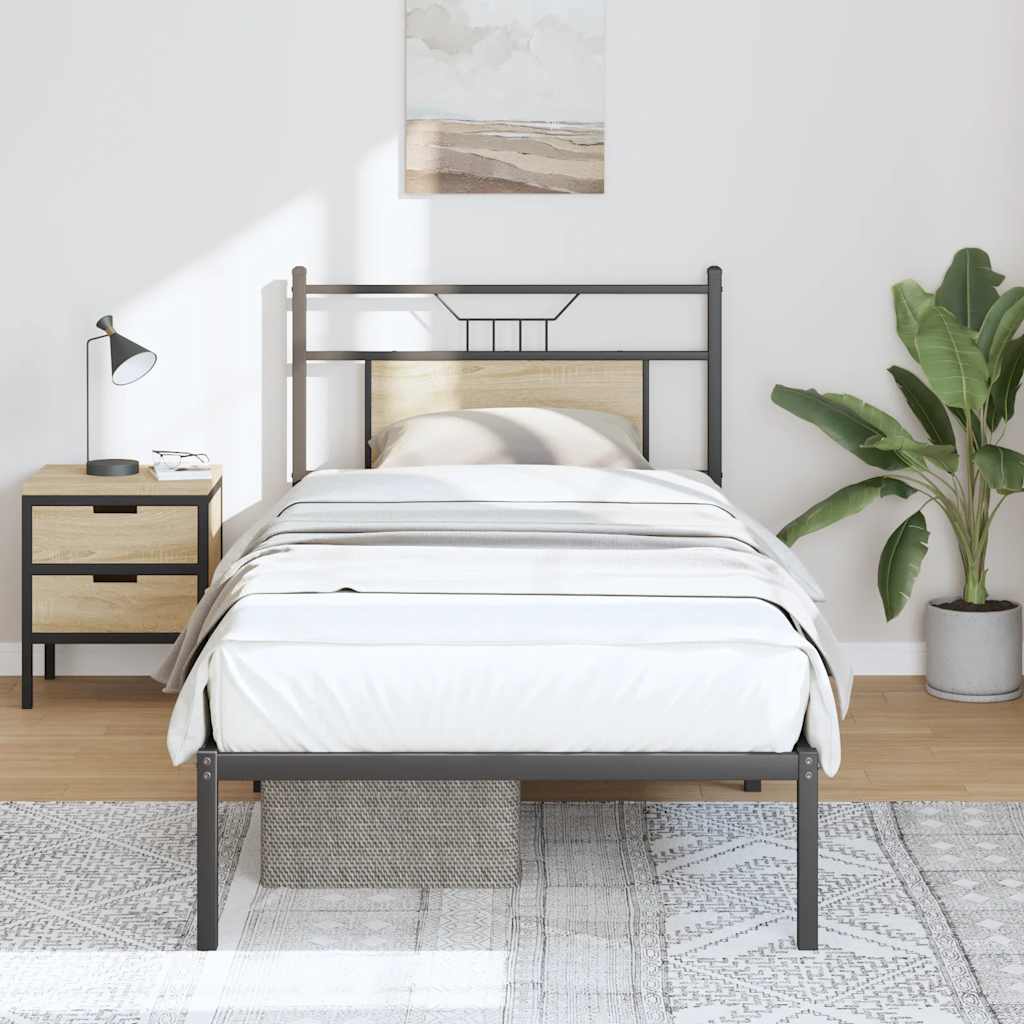 sengeramme 75x190 cm uden madras konstrueret træ sonoma-eg