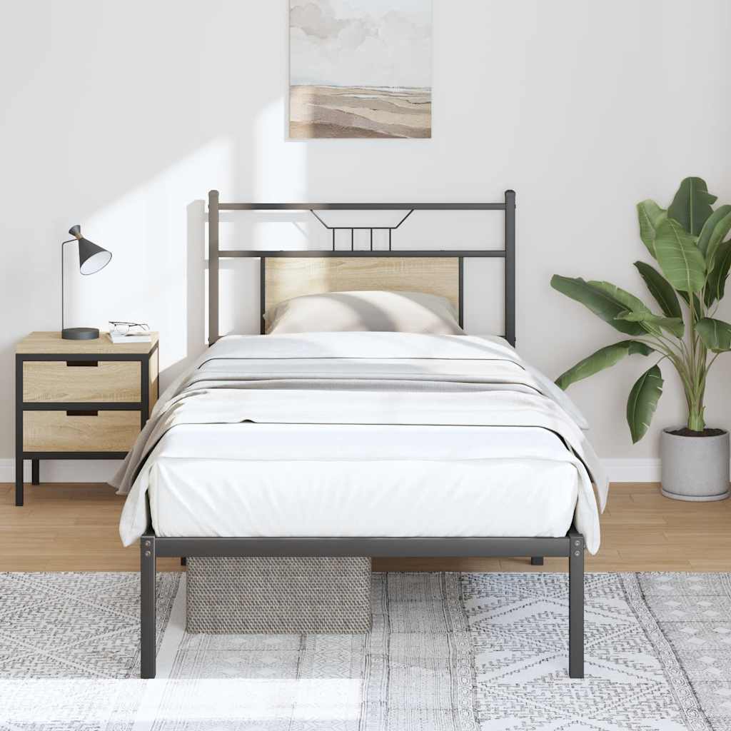 sengeramme 90x190 cm uden madras konstrueret træ sonoma-eg
