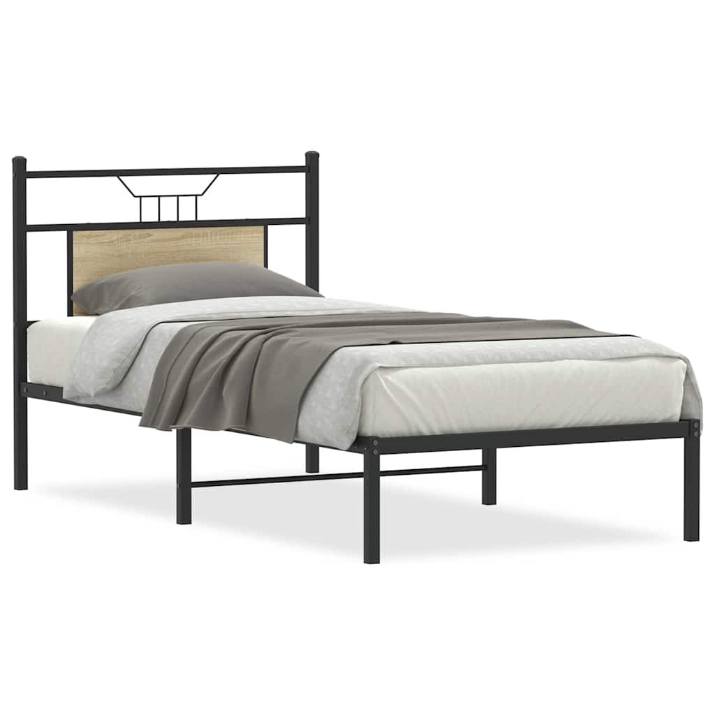 sengeramme 90x200 cm uden madras konstrueret træ sonoma-eg