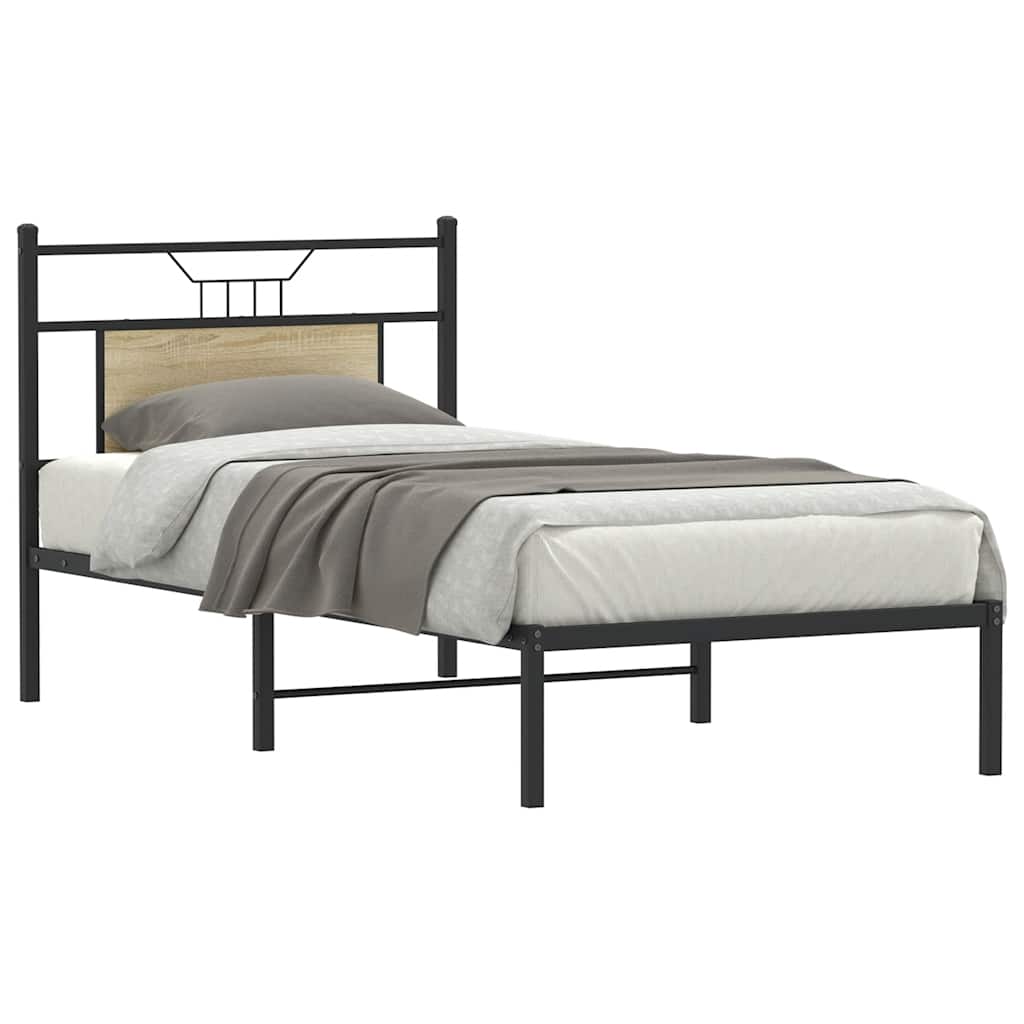 sengeramme 90x200 cm uden madras konstrueret træ sonoma-eg