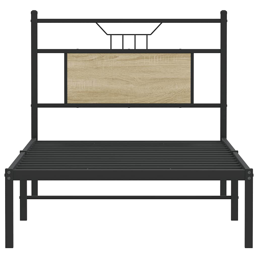sengeramme 90x200 cm uden madras konstrueret træ sonoma-eg