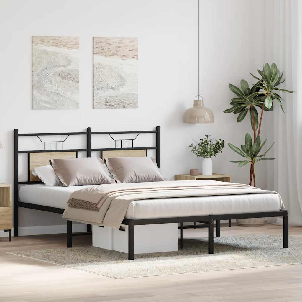 sengeramme 140x190 cm uden madras konstrueret træ sonoma-eg
