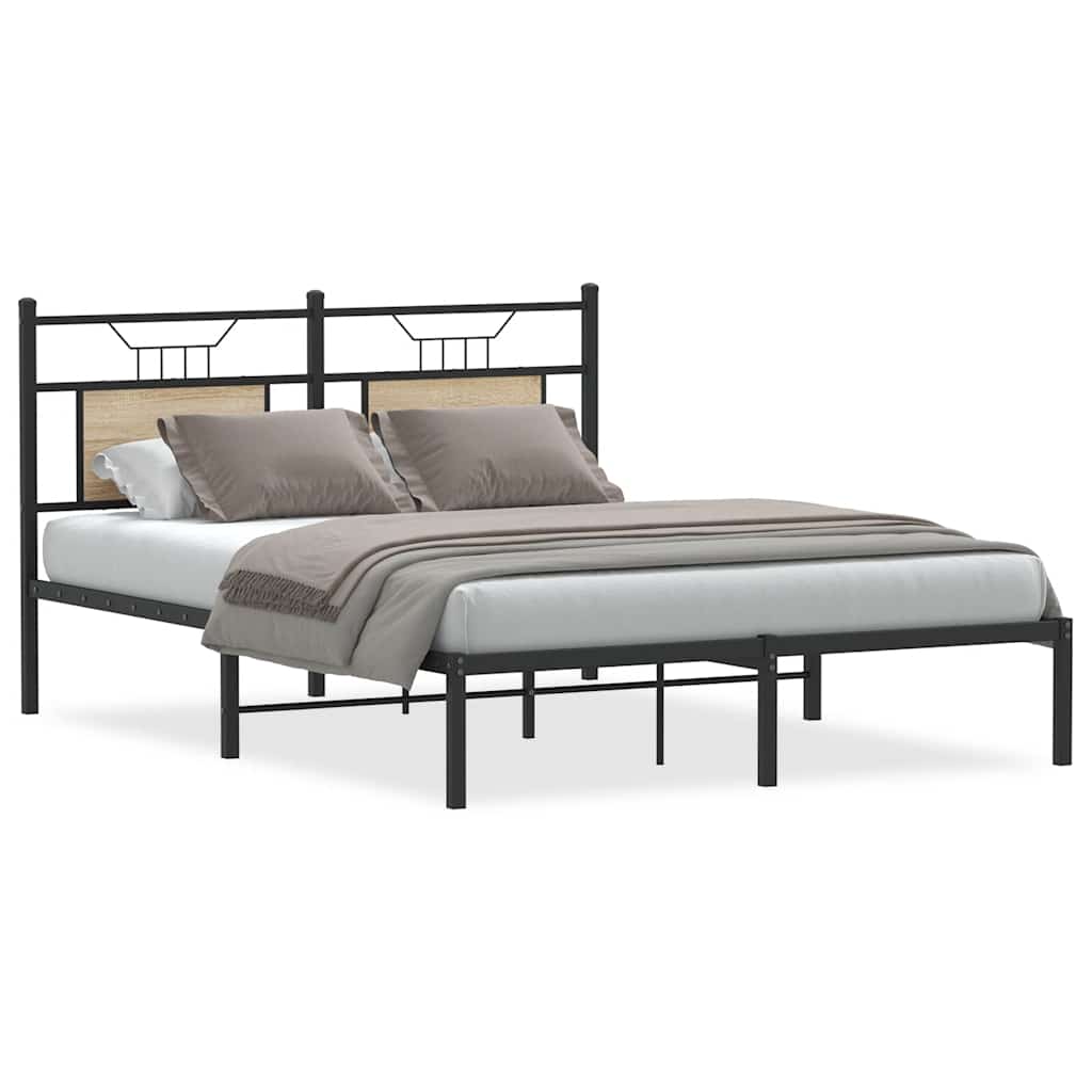 sengeramme 150x200 cm uden madras konstrueret træ sonoma-eg