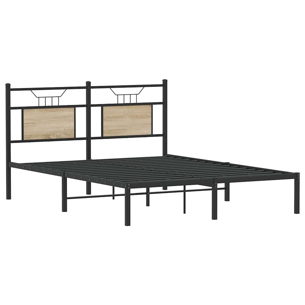 sengeramme 150x200 cm uden madras konstrueret træ sonoma-eg