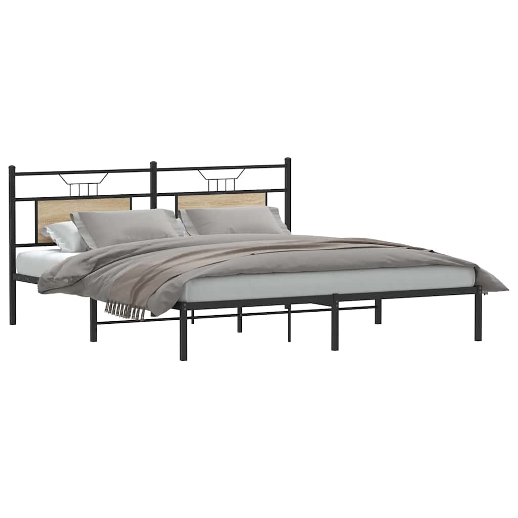 sengeramme uden madras 183x203 cm konstrueret træ sonoma-eg