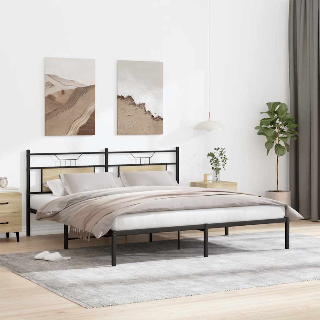 sengeramme uden madras 183x203 cm konstrueret træ sonoma-eg