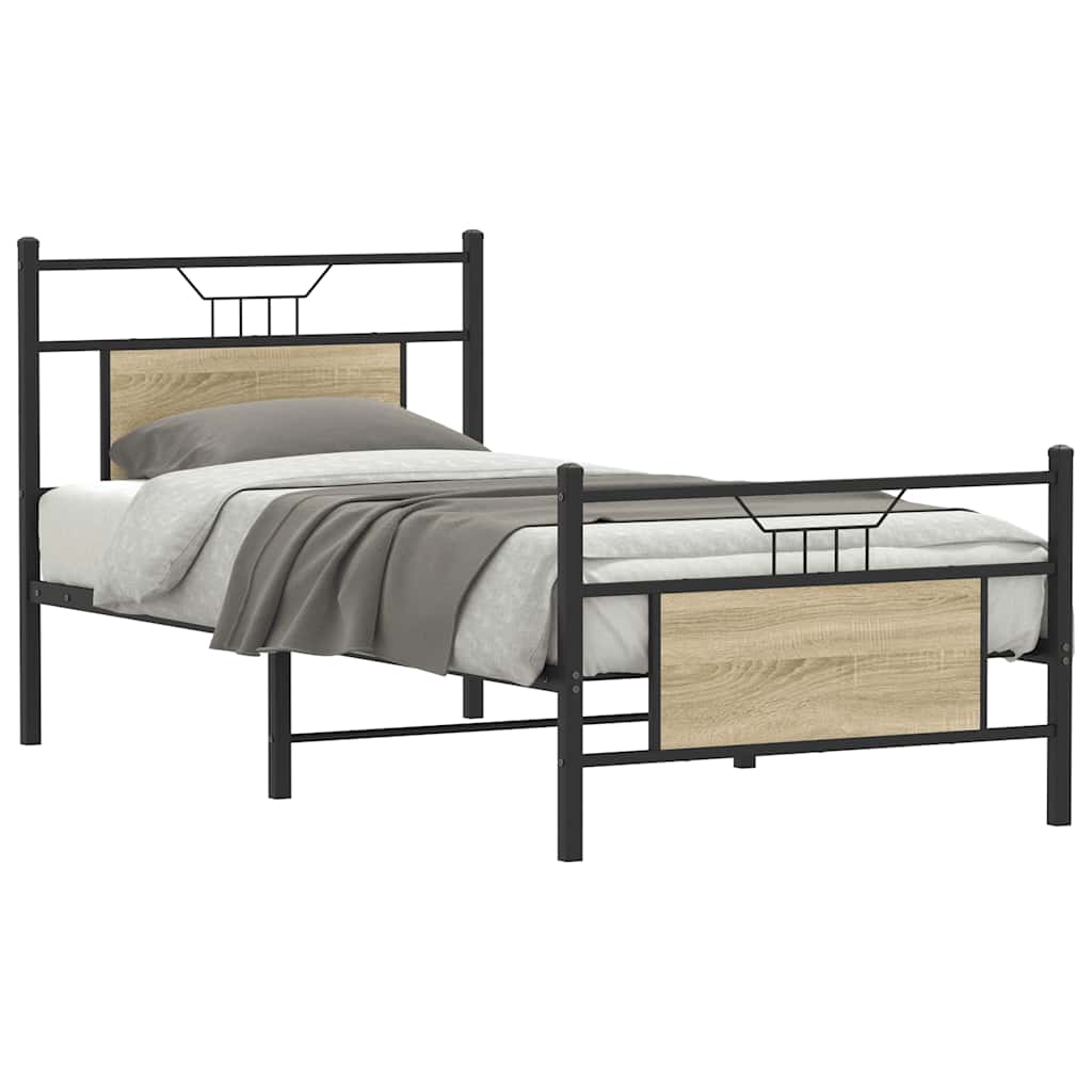 sengeramme 80x200 cm uden madras konstrueret træ sonoma-eg