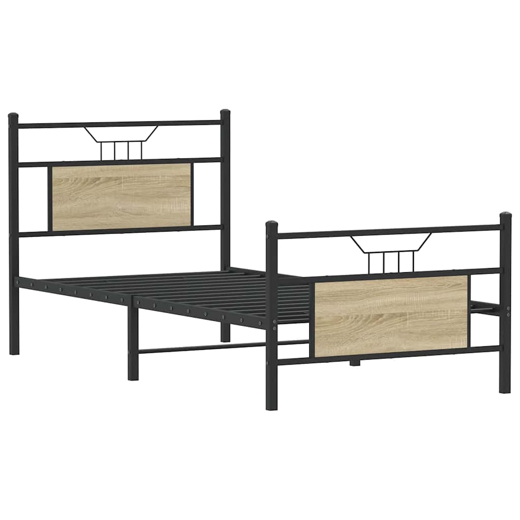 sengeramme 90x200 cm uden madras konstrueret træ sonoma-eg