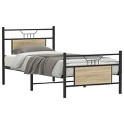 sengeramme 90x200 cm uden madras konstrueret træ sonoma-eg
